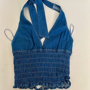 Halter denim top